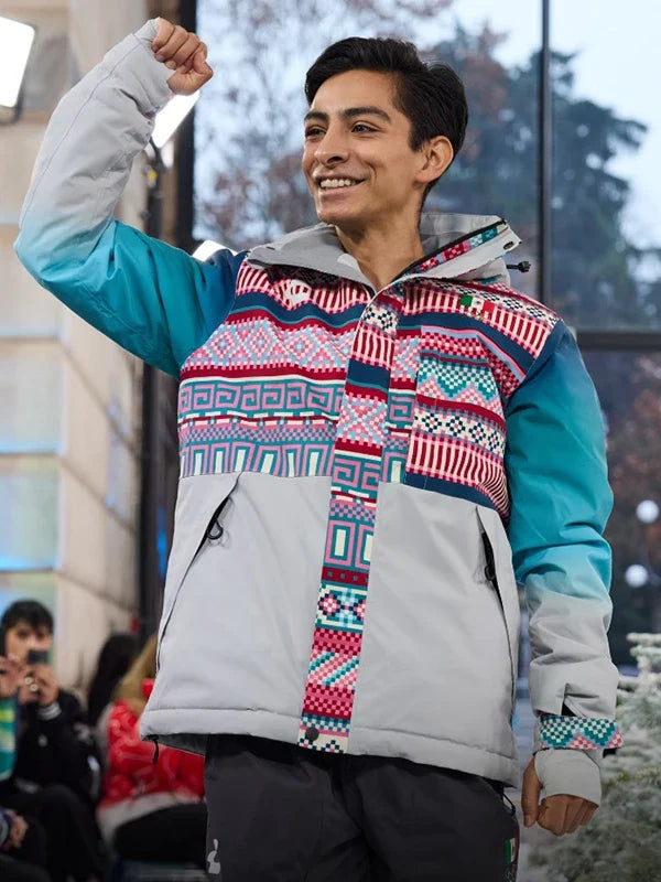 Winter Olympics 2026 Opening Ceremony Team Mexico Jacket Jacket unisex front product view | Dash Racegear — Milano Cortina 2026 Winter Olympics Team Mexico Charly hooded jacket in gray with bold embroidery, perfect for cool ceremony days.