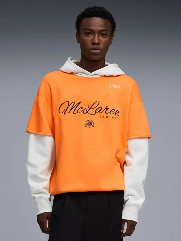 McLaren F1 Team Puma Racing Hoodie Hoodie unisex front product view | Dash Racegear — McLaren F1 Team Puma 2026 Racing Hoodie in orange, perfect for racing fans showing off team spirit on and off track.