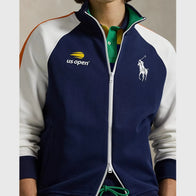 Ralph Lauren US Open Ball Crew Jacket Jacket unisex detail view 3 | Dash Racegear — Close Image of Orange Striped Blue and White Ball Crew Jacket Ralph Lauren