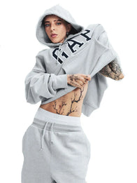 Gap x Young Miko Hoodie Hoodie unisex detail view 5 | Dash Racegear — Grey Gap x Young Miko 2026 pullover hoodie with soft fleece interior for casual everyday looks.