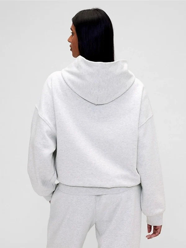 Gap × Summer Fridays Oversized Logo Hoodie Hoodie unisex detail view 3 | Dash Racegear — Gap × Summer Fridays Oversized Logo Grey Hoodie with soft fleece and modern fit, great for everyday street style.