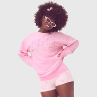 PINK x LoveShackFancy Crew Sweatshirt Sweatshirt unisex front product view | Dash Racegear — Buy PINK x LoveShackFancy Crew Sweatshirt – Effortless Chic Look
