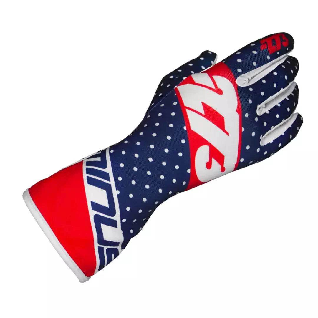 POLKA Blue/Red/White Gloves - Small | DASH RACEGEAR