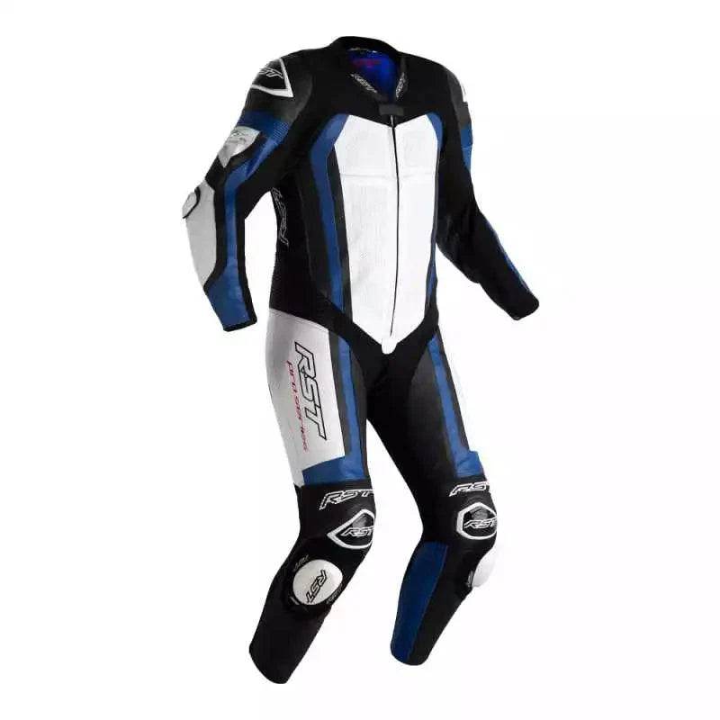 PRO SERIES EVO AIRBAG CE MENS LEATHER SUIT - BLACK/WHITE/BLUE - UK 52 / EUR 62 / INTL 4XL