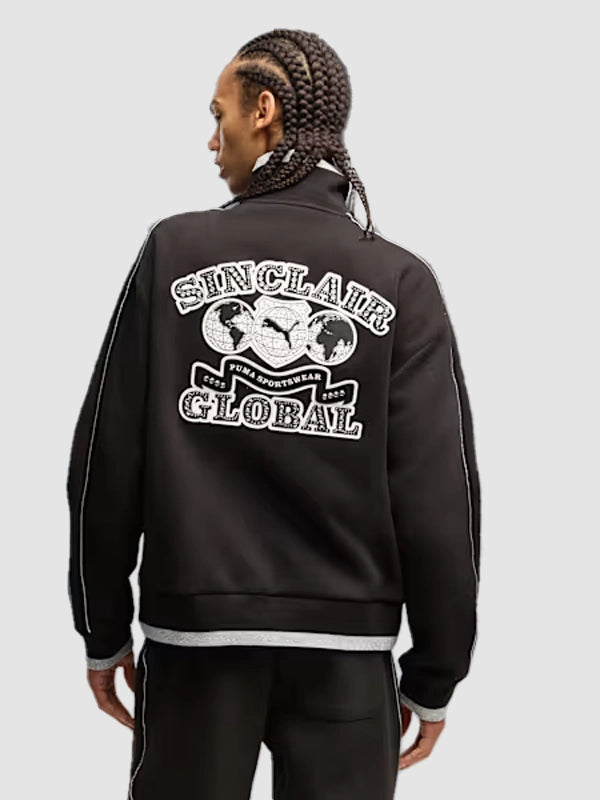 PUMA x SINCLAIR T7 Track Jacket Jacket unisex detail view 4 | Dash Racegear — Stylish black track jacket in T7 design, blending PUMA sport heritage with SINCLAIR 2026 contemporary fashion energy.