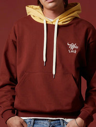 Pacsun Wish Me Luck Billiards League Hoodie Hoodie unisex detail view 4 | Dash Racegear — Recreation Wish Me Luck Billiards League 2026 hoodie in deep burgundy with soft fleece fabric and standout graphic design