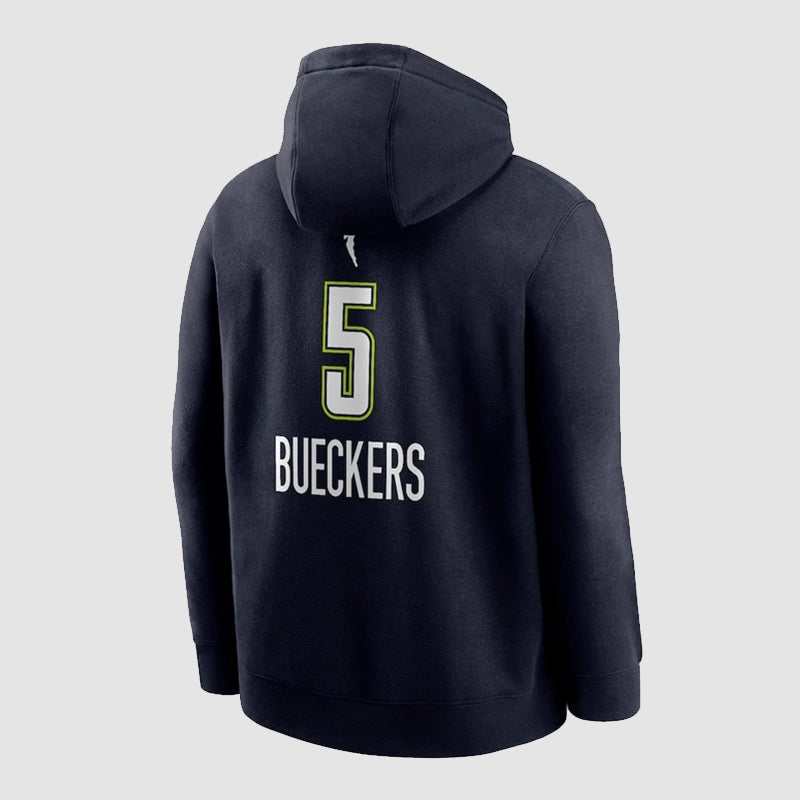 Nike Paige Bueckers Navy Dallas Wings Hoodie Hoodie unisex detail view 3 | Dash Racegear — Navy Nike hoodie with Dallas Wings logo and Paige Bueckers print