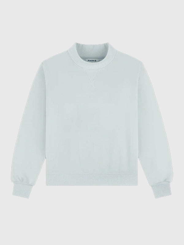 Parke Bridal Classic Mockneck Sweatshirt Sweatshirt unisex front product view | Dash Racegear — Parke 2026 bridal classic oversized fleece sweatshirt in blue, perfect for cozy everyday wear.
