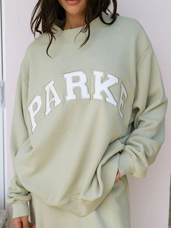 Parke Summerland Varsity Mockneck Sweatshirt Sweatshirt unisex detail view 7 | Dash Racegear — Parke unisex sweatshirt featuring mockneck style and simple varsity-inspired look for daily outfits.