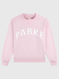 Parke Polka Dot Varsity Mockneck Sweatshirt Sweatshirt unisex detail view 9 | Dash Racegear — Parke 2026 Polka Dot Varsity Mockneck Fleece Sweatshirt in Pink featuring premium comfort and modern varsity-inspired everyday style.