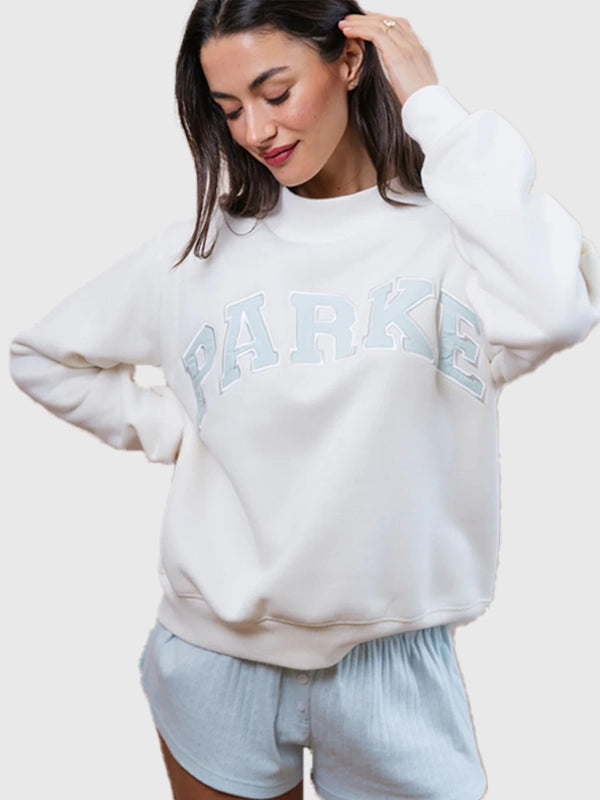 Parke Bridal Varsity Mockneck Sweatshirt Sweatshirt unisex detail view 6 | Dash Racegear — Off-white Parke 2026 bridal mockneck fleece sweatshirt, ideal for relaxed and stylish outfits.