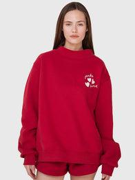 Parke & Brunch Valentine’s Mockneck Sweatshirt Sweatshirt unisex detail view 2 | Dash Racegear — Red Parke & Brunch Mockneck Sweatshirt, soft fleece with a chic Valentine’s-inspired style for everyday comfort.