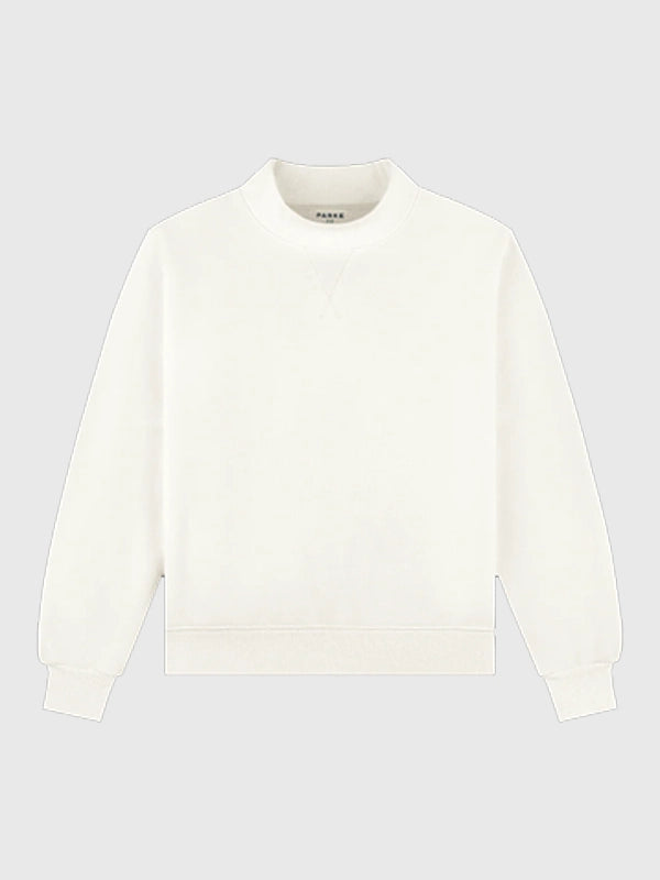 Parke Bridal Classic Mockneck Sweatshirt Sweatshirt unisex detail view 2 | Dash Racegear — Parke 2026 bridal classic oversized mockneck fleece sweatshirt in off-white, perfect for cozy wear.