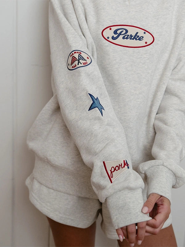 Parke Flagship Mockneck Sweatshirt Sweatshirt unisex detail view 3 | Dash Racegear — Sleeve image of Parke Flagship Mockneck Sweatshirt Grey