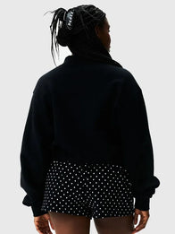 Parke Polka Dot Letter Varsity Mockneck Sweatshirt Sweatshirt unisex detail view 11 | Dash Racegear — Parke sweatshirt recreated in graphite black with stitched alphabet pieces and playful dot clusters