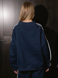 Parke Sport Stripe Mockneck Sweatshirt Sweatshirt unisex detail view 3 | Dash Racegear — Parke 2026 navy Sport Stripe mockneck sweatshirt with relaxed fit, great for casual outings.