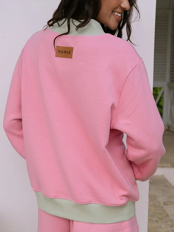 Parke Summerland Two Tone Classic Mockneck Sweatshirt Sweatshirt unisex detail view 6 | Dash Racegear — Summerland Collection mockneck sweatshirt by Parke featuring two tone styling and smooth comfort feel.