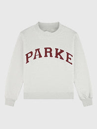 Parke Holiday Varsity Mockneck Grey Sweatshirt Sweatshirt unisex detail view 3 | Dash Racegear — Cozy grey 2025 Parke Holiday Varsity fleece mockneck, designed for holiday season comfort and stylish warmth.