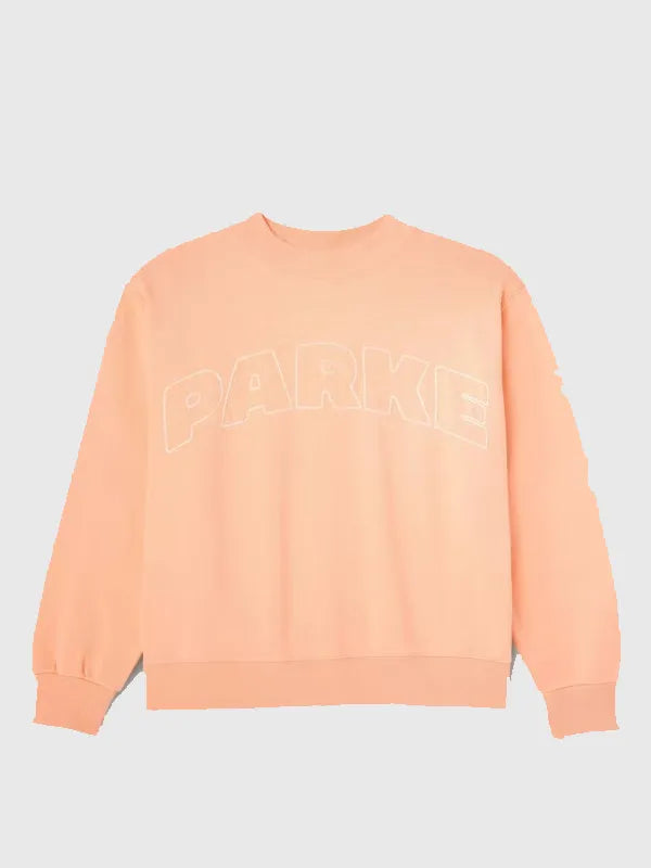 Parke x Target Mockneck Peach Sweatshirt Sweatshirt unisex detail view 4 | Dash Racegear — Target x Parke peach mockneck sweatshirt, relaxed fit pullover for stylish and soft streetwear looks.