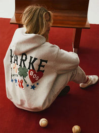 Parke Boston Graphic Hoodie Hoodie unisex front product view | Dash Racegear — Parke Boston Oversized Graphic Fleece Hoodie