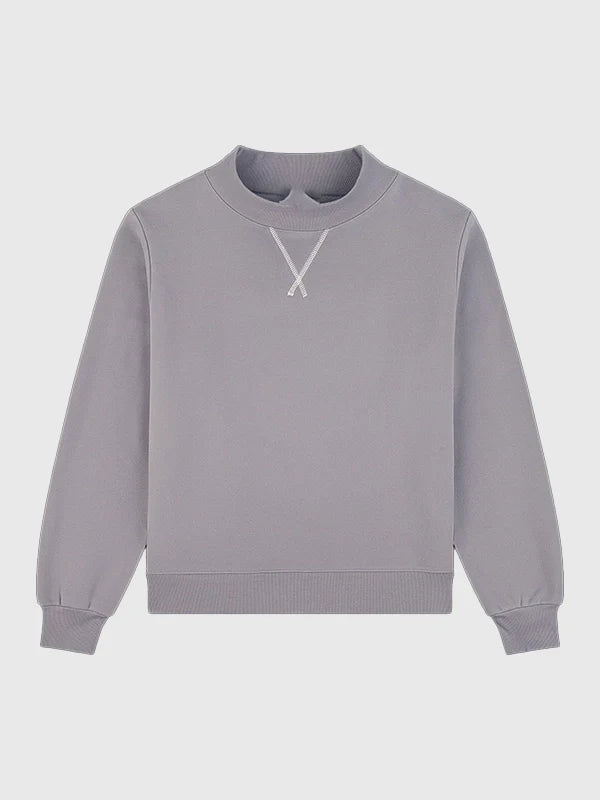 Parke Tonal Classic Mockneck Sweatshirt Sweatshirt unisex detail view 5 | Dash Racegear — Grey Parke 2026 Tonal Classic Mockneck Sweatshirt, soft fleece and classic mockneck design for casual style.