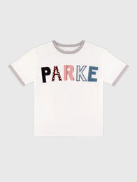 Parke Patchwork T-Shirt Shirt unisex detail view 3 | Dash Racegear — Soft white Parke Valentines 2026 Drop Patchwork Crewneck T-Shirt, ideal for Valentine’s Day casual style.
