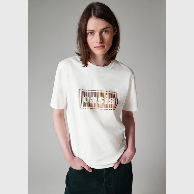 Paul Smith x Oasis White Stripe Logo T-Shirt Shirt unisex detail view 4 | Dash Racegear — Paul Smith Oasis White Stripe Logo Modern Casual Tee