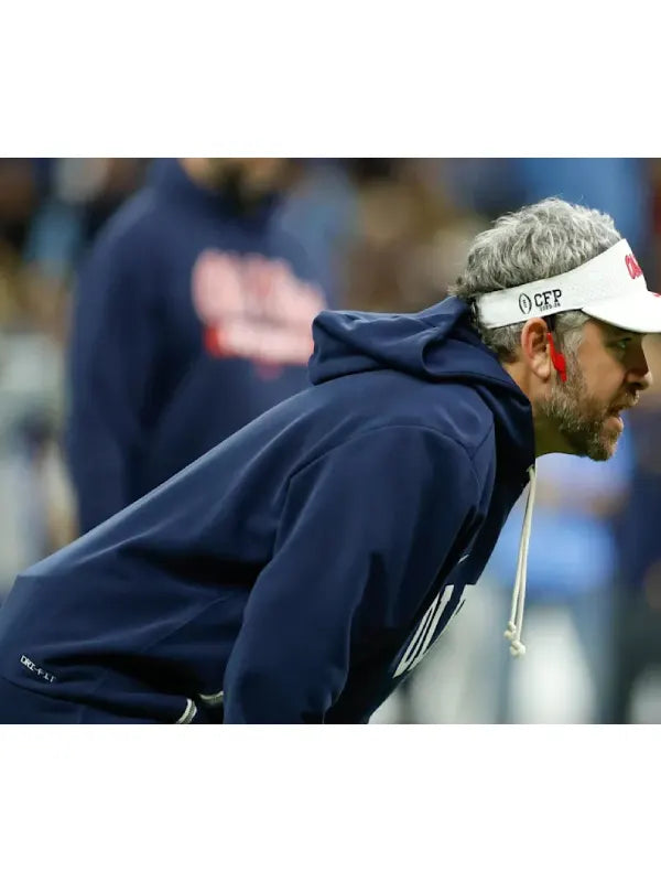 Pete Golding Ole Miss Hoodie Hoodie unisex detail view 3 | Dash Racegear — Pete Golding Ole Miss Navy Nike Hoodie delivers cozy warmth and iconic college football branding for supporters.