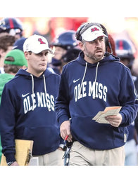 Pete Golding Ole Miss Hoodie Hoodie unisex detail view 5 | Dash Racegear — Pete Golding Ole Miss Navy Hoodie blends bold Nike design with comfortable fleece for fan-ready everyday wear.