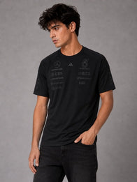 Mercedes-AMG Petronas F1 Team Night Driver T-Shirt Shirt unisex detail view 5 | Dash Racegear — Mercedes-AMG Petronas Night Driver tee in black from Adidas with high-energy motorsport visuals and crew collar