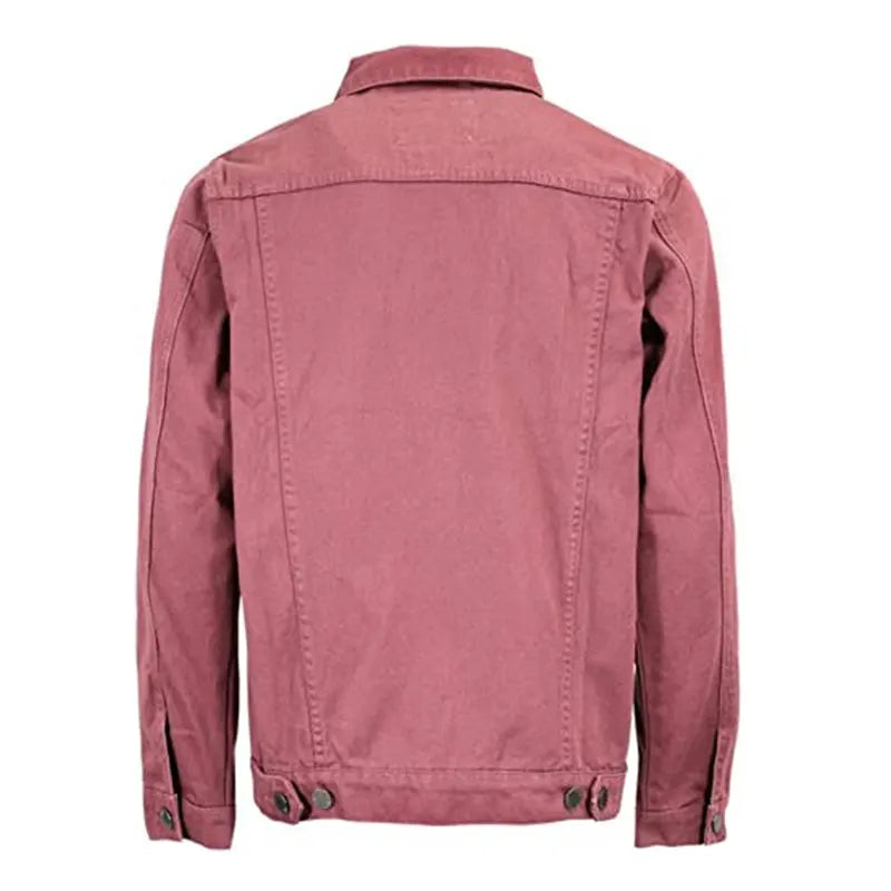 Pink Denim Jacket for Mens Outfits Denim Jacket men detail view 2 | Dash Racegear — Pink color denim jacket mens