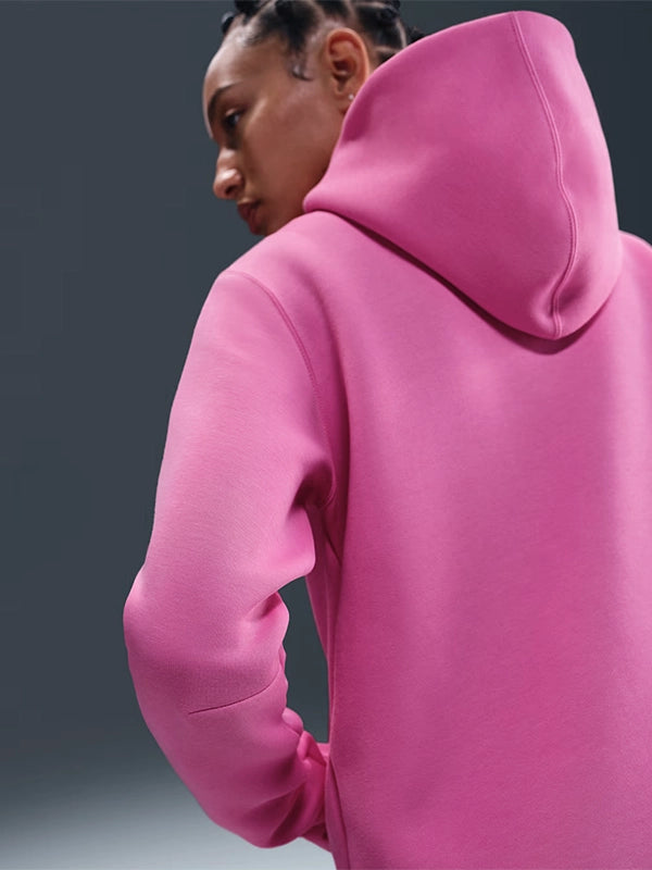 Pink Nike Hoodie Hoodie unisex detail view 3 | Dash Racegear — Cozy unisex Nike hoodie in pink fleece, classic pullover design for everyday casual or athletic wear.