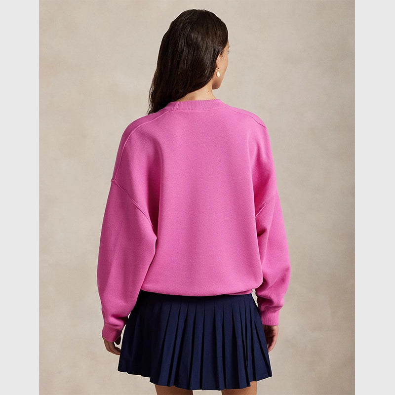 Polo Ralph Lauren US Open Crewneck Fleece Sweatshirt Sweatshirt unisex detail view 8 | Dash Racegear — Unisex Polo Ralph Lauren US Open 2025 pink fleece crewneck sweatshirt with signature logo.