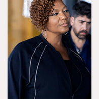 The Equalizer S5 Queen Latifah Piped Track Jacket Jacket unisex front product view | Dash Racegear — The Equalizer S5 Queen Latifah Jacket – Trendy & Versatile