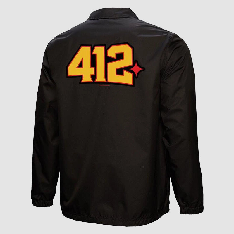 Pittsburgh Pirates Mitchell & Ness x 412 Coaches Jacket Jacket unisex detail view 3 | Dash Racegear — Mitchell & Ness x 412 Coaches jacket – A bold statement for any Pirates fan.
