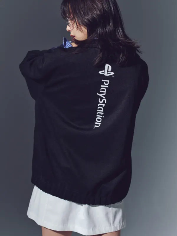 Playstation x WDS Track Jacket Jacket unisex detail view 6 | Dash Racegear — PlayStation x Wind and Sea black jacket offers lightweight warmth and style, perfect for gaming or everyday wear.