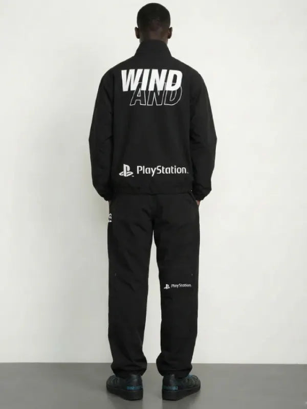 Playstation x WDS Tech Jacket Jacket unisex detail view 7 | Dash Racegear — Show off gamer pride in the black PlayStation Wind and Sea tech jacket with futuristic design accents.