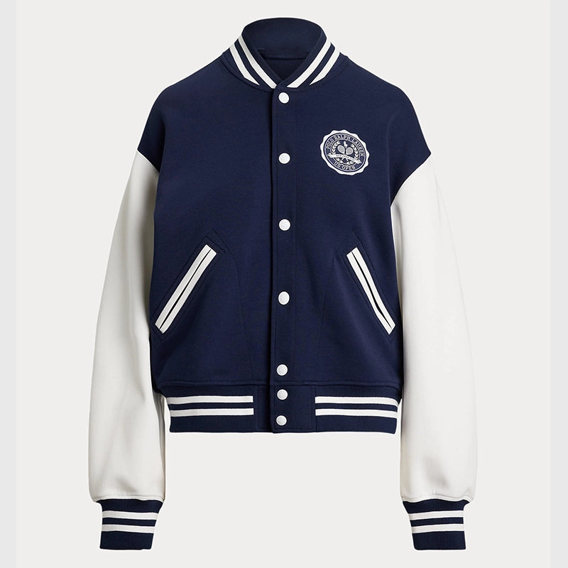 Ralph Lauren US Open Baseball Jacket Jacket unisex front product view | Dash Racegear — front image of Polo Ralph Lauren 20th Anniversary US Open Varsity