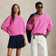 Polo Ralph Lauren US Open Crewneck Fleece Sweatshirt Sweatshirt unisex detail view 4 | Dash Racegear — Polo Ralph Lauren 2025 US Open pink crewneck sweatshirt in cozy fleece for all genders.
