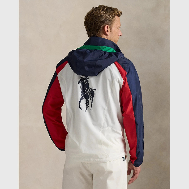 Ralph Lauren US Open Umpire Hooded Jacket Jacket unisex detail view 3 | Dash Racegear — Polo Ralph Lauren x US Open 20th anniversary navy hooded umpire jacket.