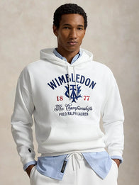 Polo Ralph Lauren x Wimbledon 2026 Graphic Hoodie Hoodie unisex front product view | Dash Racegear — White graphic hoodie featuring Polo Ralph Lauren x Wimbledon Championships 2026 and timeless casual style.