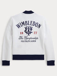 Polo Ralph Lauren x Wimbledon 2026 Fleece Baseball Jacket Jacket unisex detail view 2 | Dash Racegear — White fleece baseball jacket featuring Polo Ralph Lauren x Wimbledon Championships 2026 with a clean, sporty look.