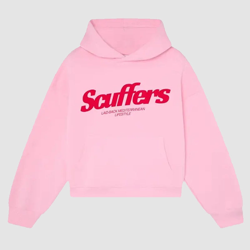 Scuffers Pop Light Pink Hoodie Hoodie unisex front product view | Dash Racegear — Scuffers Pop Hoodie – Light Pink Pullover for Effortless Fashion