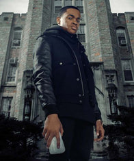 Power Book II Ghost Tariq St Patrick Bomber Jacket Bomber Jacket unisex detail view 5 | Dash Racegear — Power Book II Ghost Michael Rainey Jr. Black Bomber Jacket