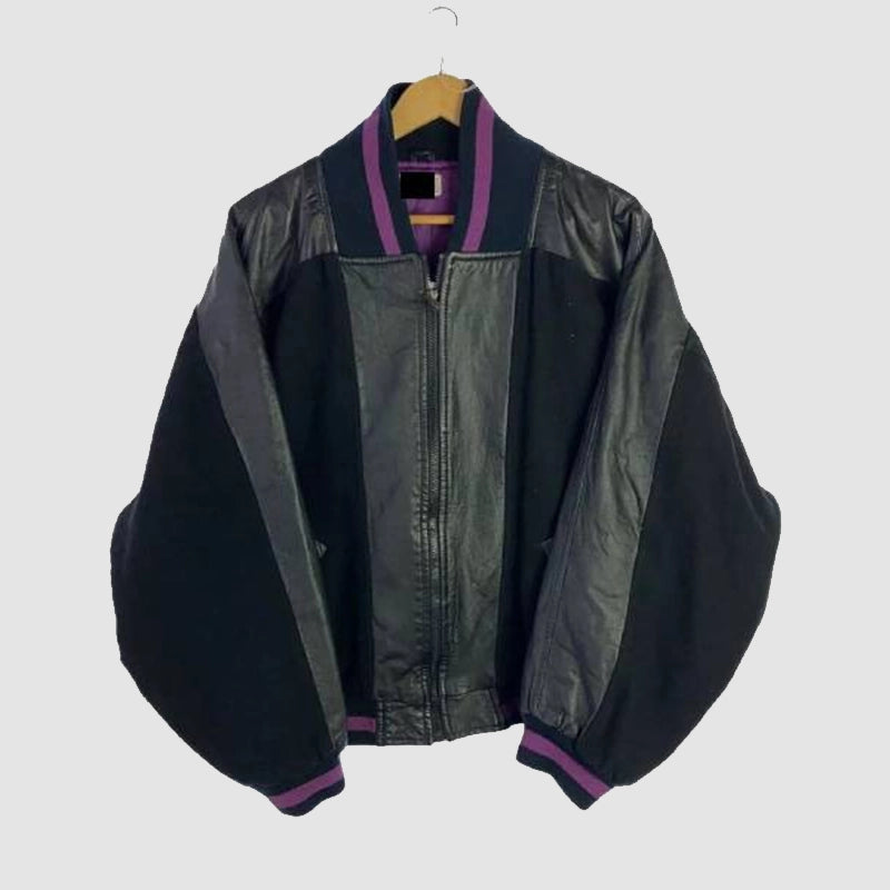 Power Book III Raising Kanan S04 Black Leather Bomber Jacket Bomber Jacket unisex detail view 2 | Dash Racegear — Raising Kanan S04 Outfit – Black Leather Bomber Jacket Edition
