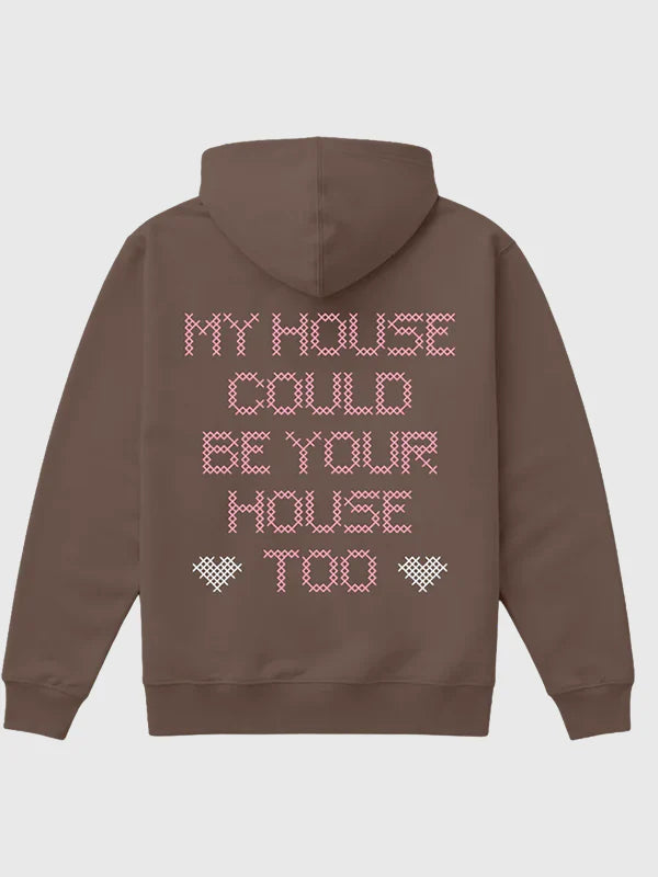 Sabrina Carpenter Pretty Girl Ave Hoodie Hoodie unisex detail view 2 | Dash Racegear — Sabrina Carpenter Pretty Girl Ave brown hoodie 2026, soft pullover fleece perfect for relaxed everyday outfits.