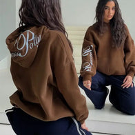 Princess Polly Script Text Graphic Hoodie Hoodie unisex detail view 4 | Dash Racegear — Script Graphic Vibe – Hoodie by Princess Polly