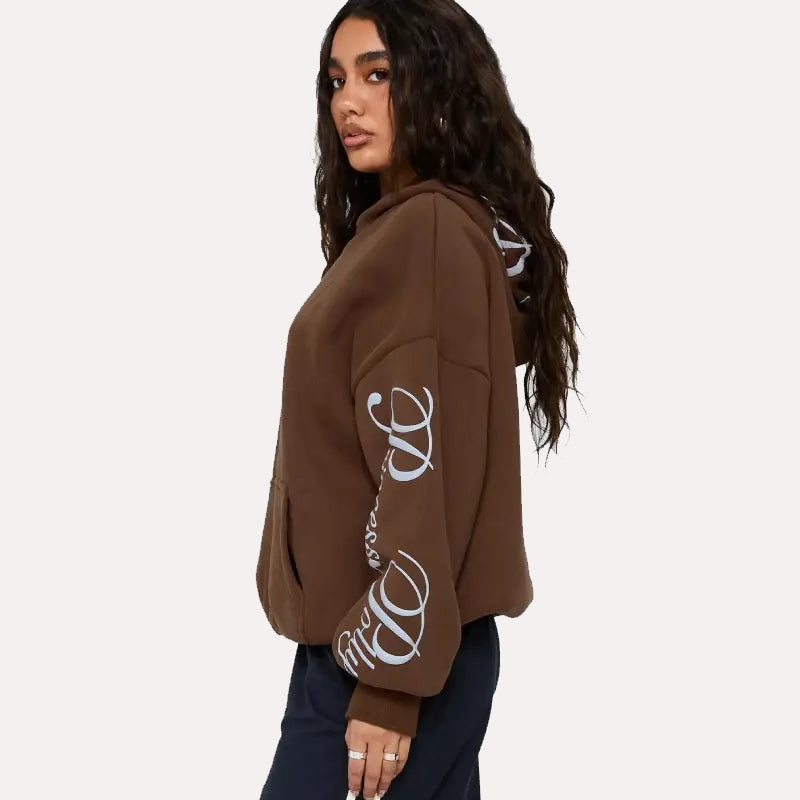 Princess Polly Script Text Graphic Hoodie Hoodie unisex detail view 3 | Dash Racegear — Princess Polly Street Style – Script Text Pullover Fit