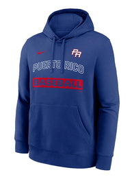Puerto Rico Baseball Nike 2026 World Baseball Classic Club Hoodie Hoodie unisex detail view 2 | Dash Racegear — Blue 2026 WBC Puerto Rico Nike Hoodie, soft fleece with hood and team logo for fans showing their pride.