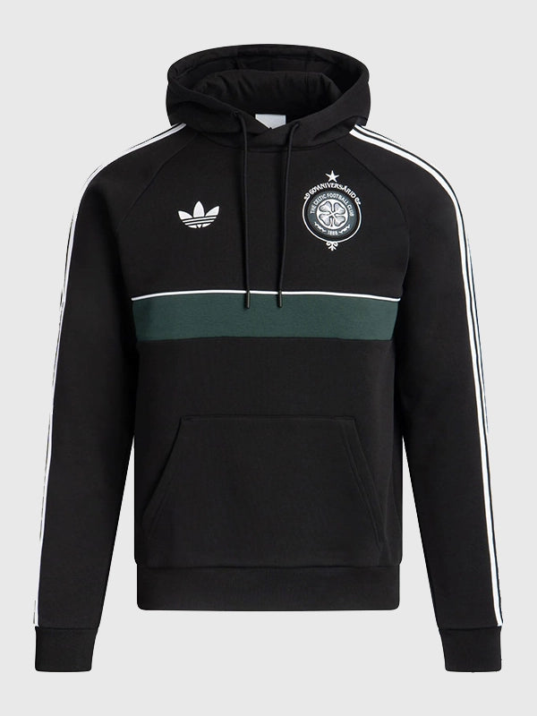 Adidas Celtics 2026/27 Hoodie Hoodie unisex front product view | Dash Racegear — Boston Celtics 2026 27 FC Unisex Fleece Black Pullover Adidas Hoodie delivering basketball pride with cozy everyday comfort